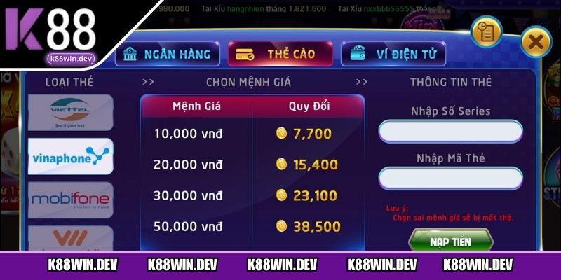 4 Bước rút tiền K88 siêu dễ dàng